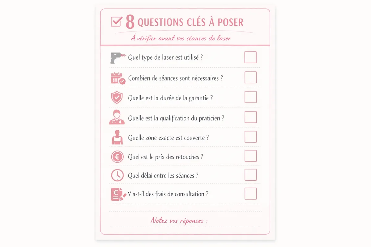 Graphique montrant la réduction progressive des poils au fil des séances d épilation laser
