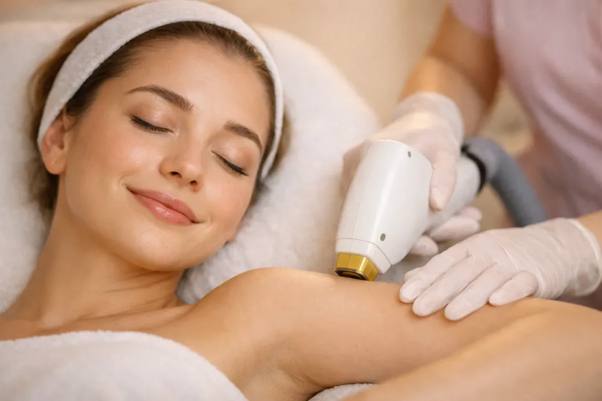 Séance de détatouage laser en centre professionnel