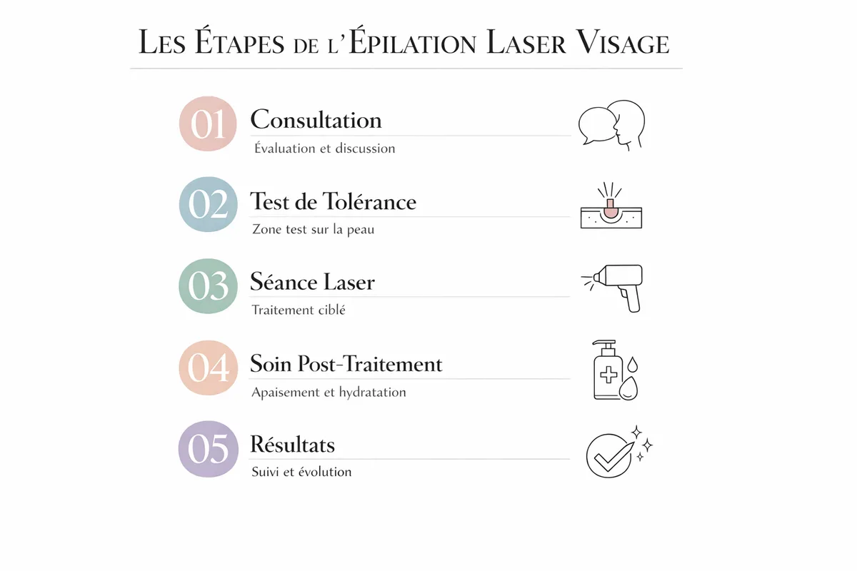 Épilation laser visage : zones, séances et résultats (guide complet)