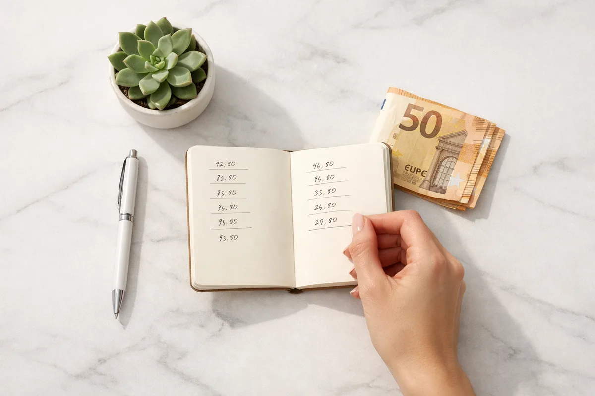 Illustration d’un budget. Les nombres du carnet ne représentent pas des tarifs de traitement.